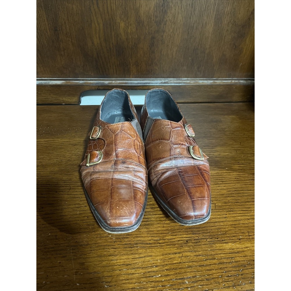 Stacy Adams Brown Double Monk Strap‎ Dress Shoes 23452-03-SY Men's Size 10